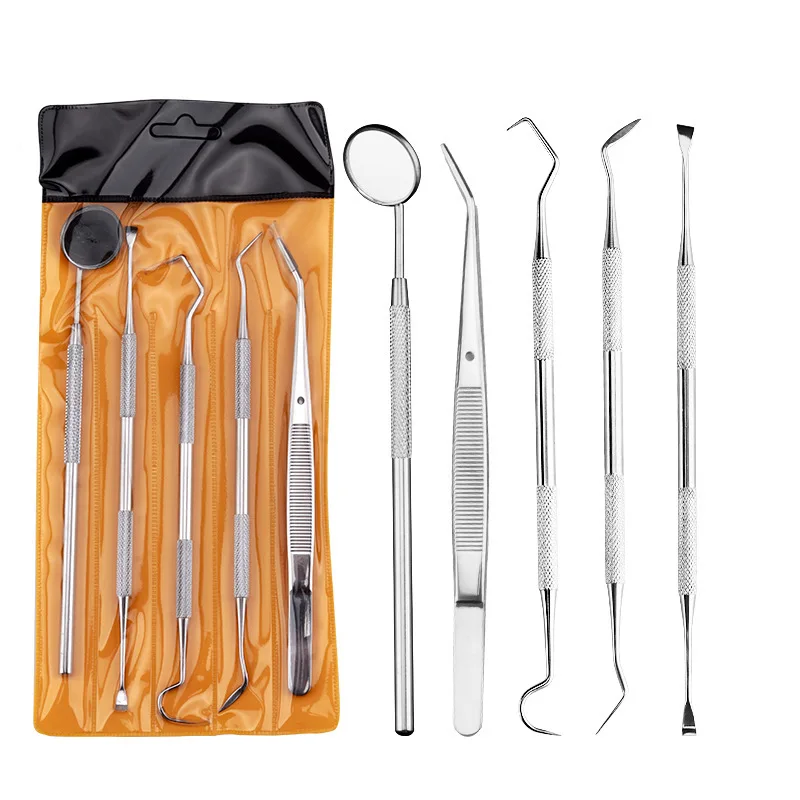 Стоматологическое зеркало из нержавеющей стали набор инструментов с сумкой и