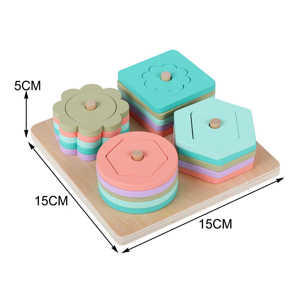 

Wooden Column Blocks Sets Baby Kids Rainbow Educational Geometric Shape Matching Toys Children Stacking Toys High Quality
