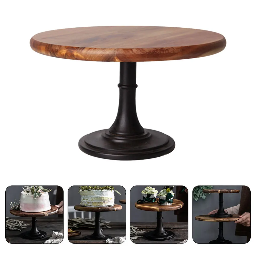 

1Pc Wooden Cake Tray Dessert Rack Wedding Baking Cake Storage Rack for Party