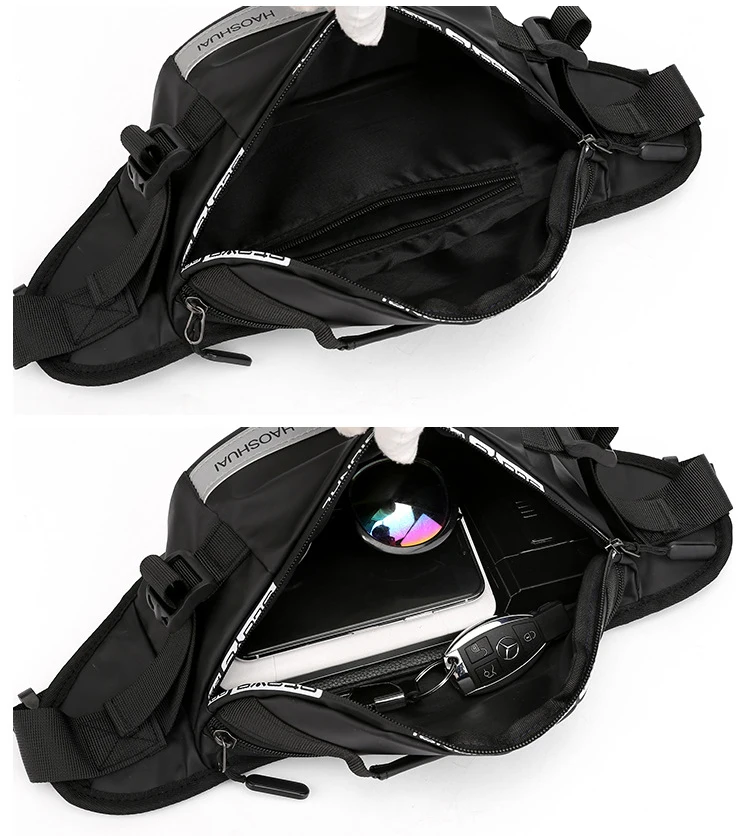 

Male Belt Close-Fitting Waist Bags Multi-Functional Hip Bum Reflective Strip Shoulder Bag Men Nylon Fanny Chest Pack 3051620