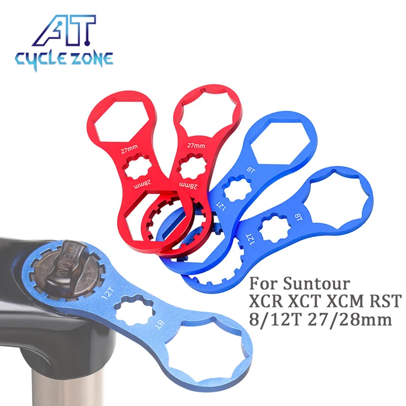 

MTB Bike Fork Shoulder Wrench Bicycle Front Fork Repair Tools For Suntour XCR XCT XCM RST 8/12T 27/28mm Front Fork Removal Tool
