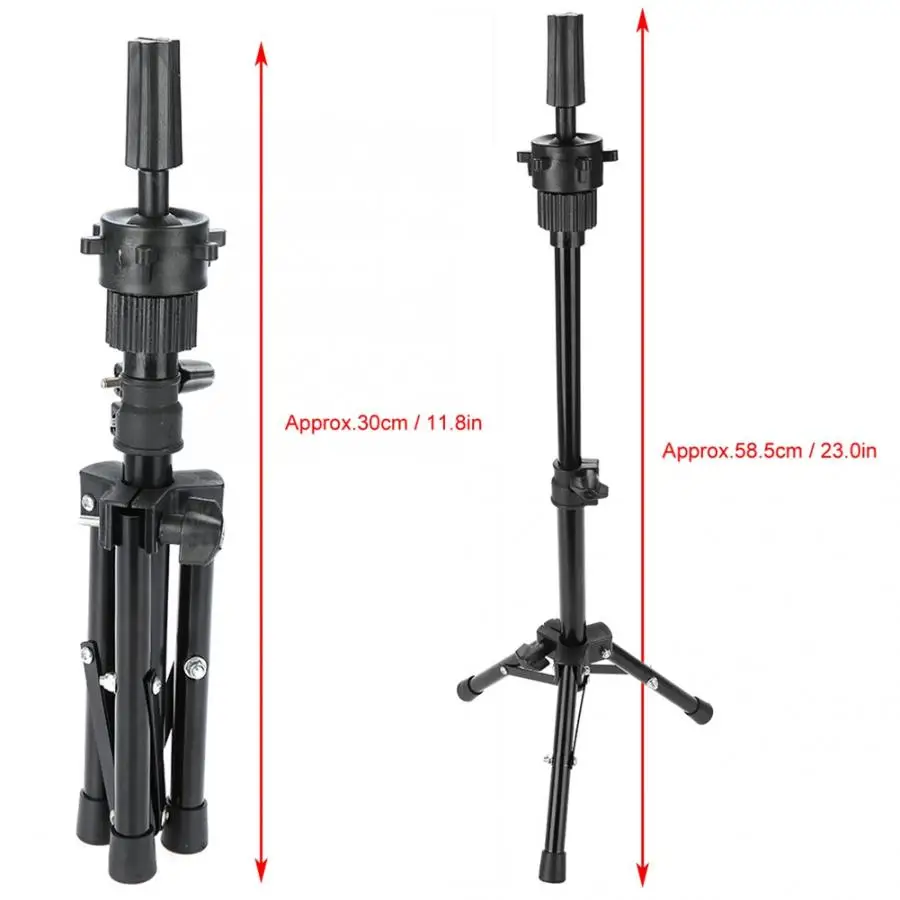 Wig Head With Stand Hairdressing Training Holder Salon Model Mannequin Tripod Black Hair Styling Tools | Шиньоны и парики