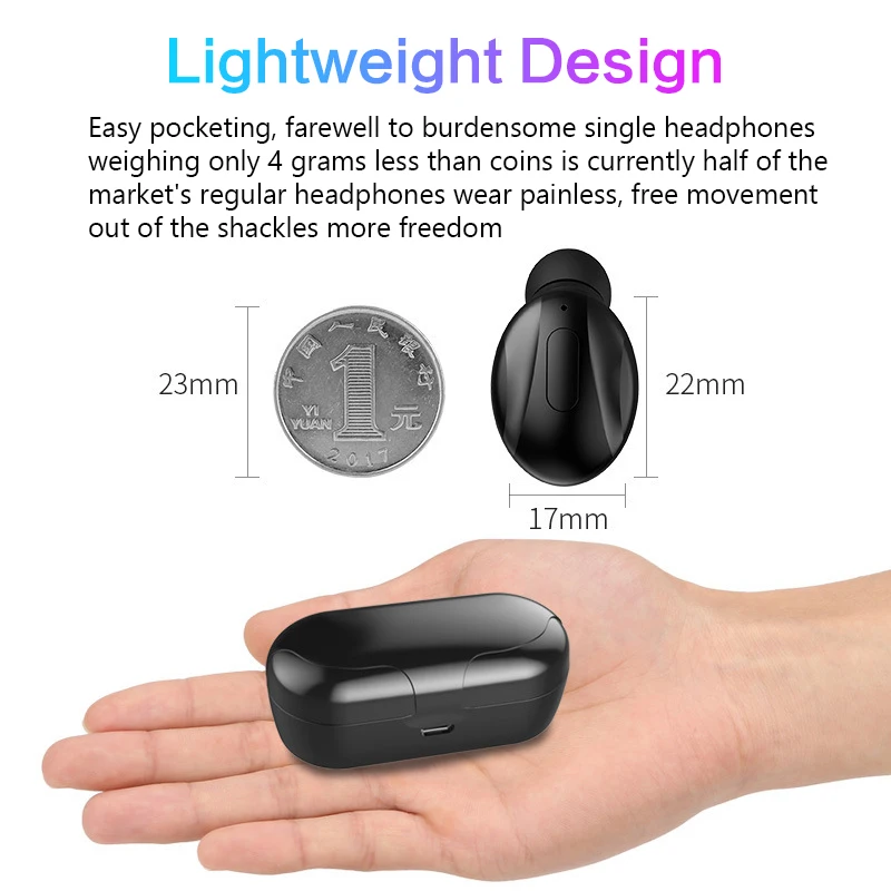 

Bluetooth Earphone TWS Wireless Earphones Handsfree Sports Stereo Gaming Headset Noise Cancelling Music Earbuds