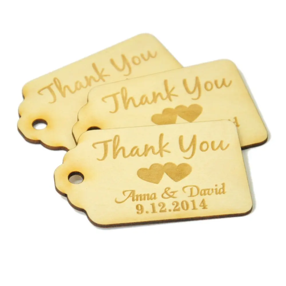 Персонализированные свадебные этикетки с благодарностью деревянные Этикетки