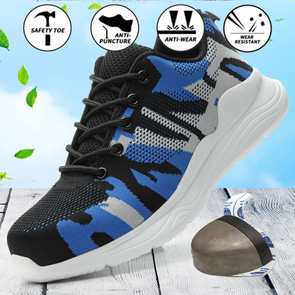 

Защитная обувь против ударов и пирсинга для мужчин, Спортивная износостойкая защитная Рабочая безопасная обувь