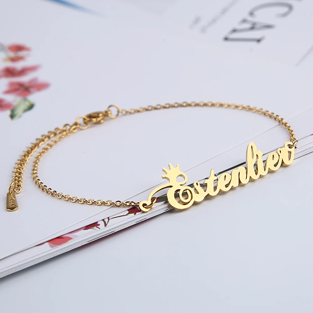 

Custom Series Any Font Personalized Name Bracelets for Womem Stainless Steel Handwriting Charms Bracelet Jewelry BFF Gifts