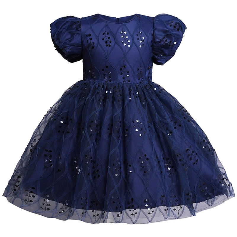 New Flarol Print Ball Gown Tutu Dress for Girls Birthday Party Children kids Sequin stripe dress Christmas party | Детская одежда и