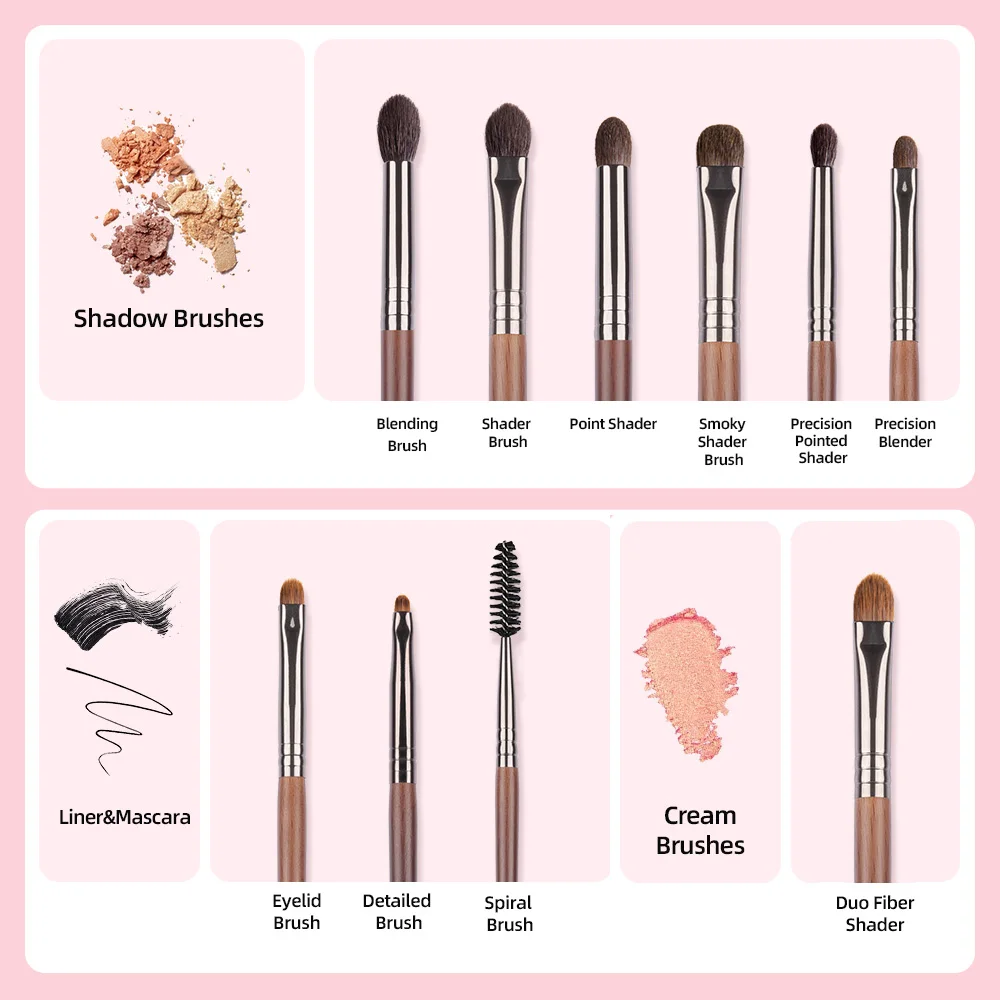 BETHY BEAUTY 10 шт для бровей кисть смешивания кисти макияжа набор косметических Spolie