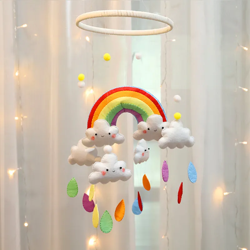 Милые облака Радуга иглы валяния Комплект Детская кровать колокольчик орнамент