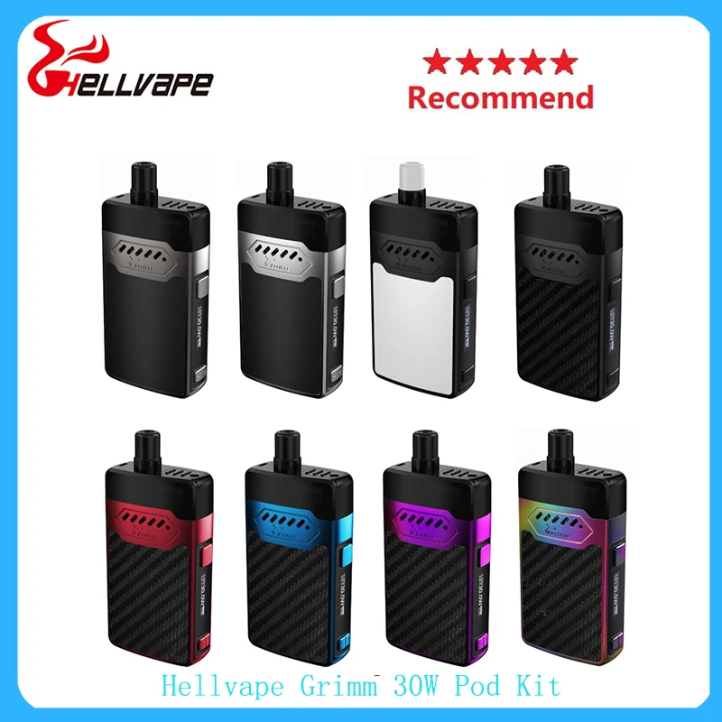 Новое поступление Hellvape Grimm 30W Pod Kit 1200mah Встроенный аккумулятор макс. 80W выход вейп