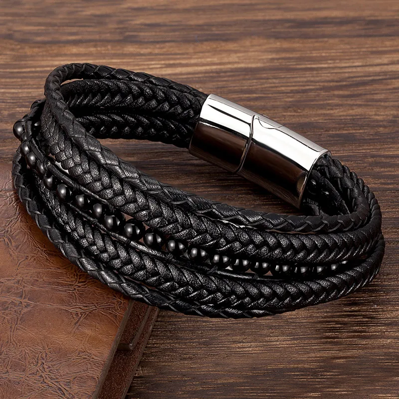 Браслет мужской из натурального камня браслет ручной работы нержавеющей стали с