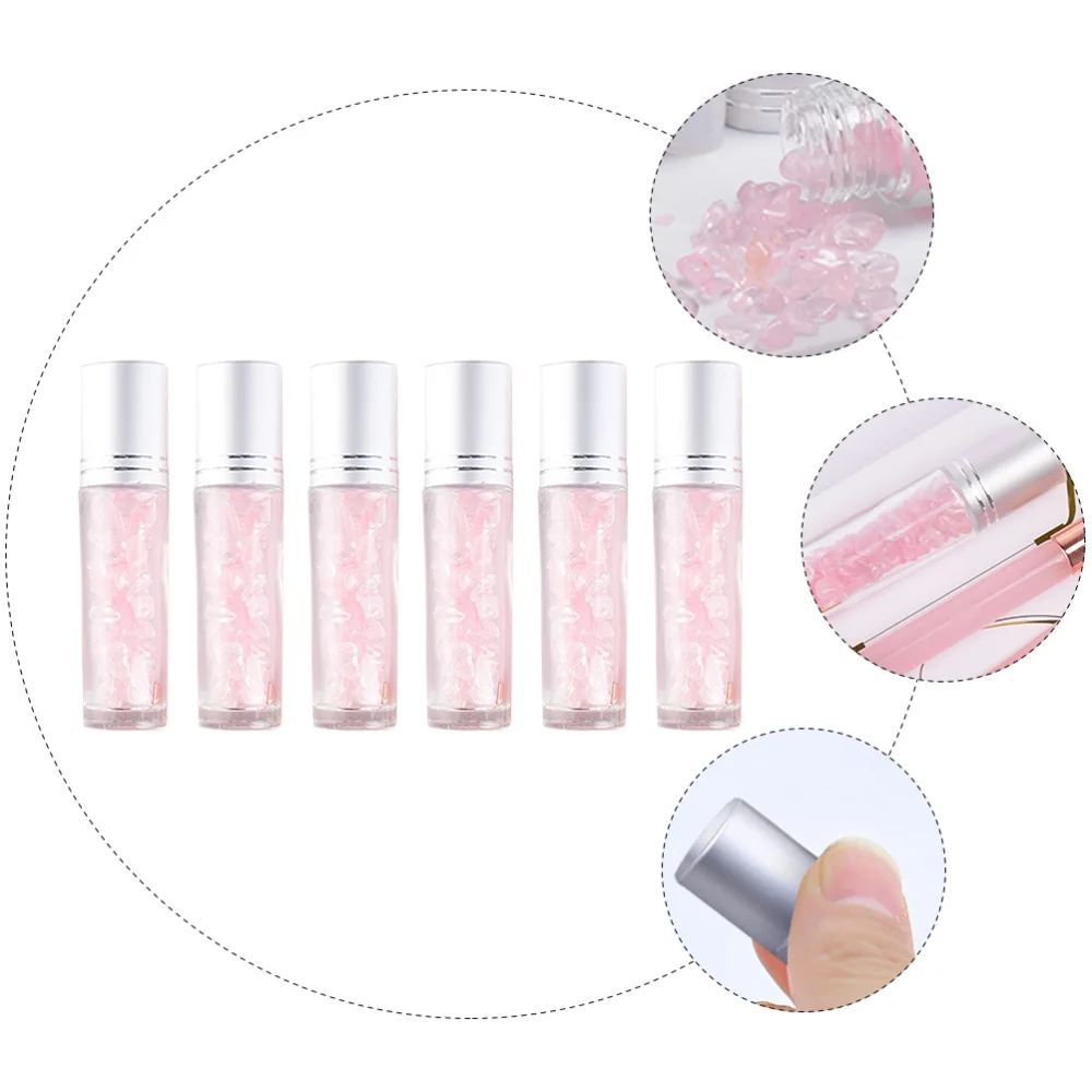 

6Pcs Creative Roll-on Bottles 10ml Essential Oil Glass Roller Bottles for Home