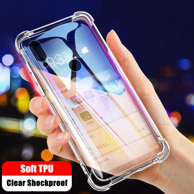 Мягкий силиконовый чехол для Huawei P40 Pro Plus прозрачный подушка безопасности Honor Play 4T