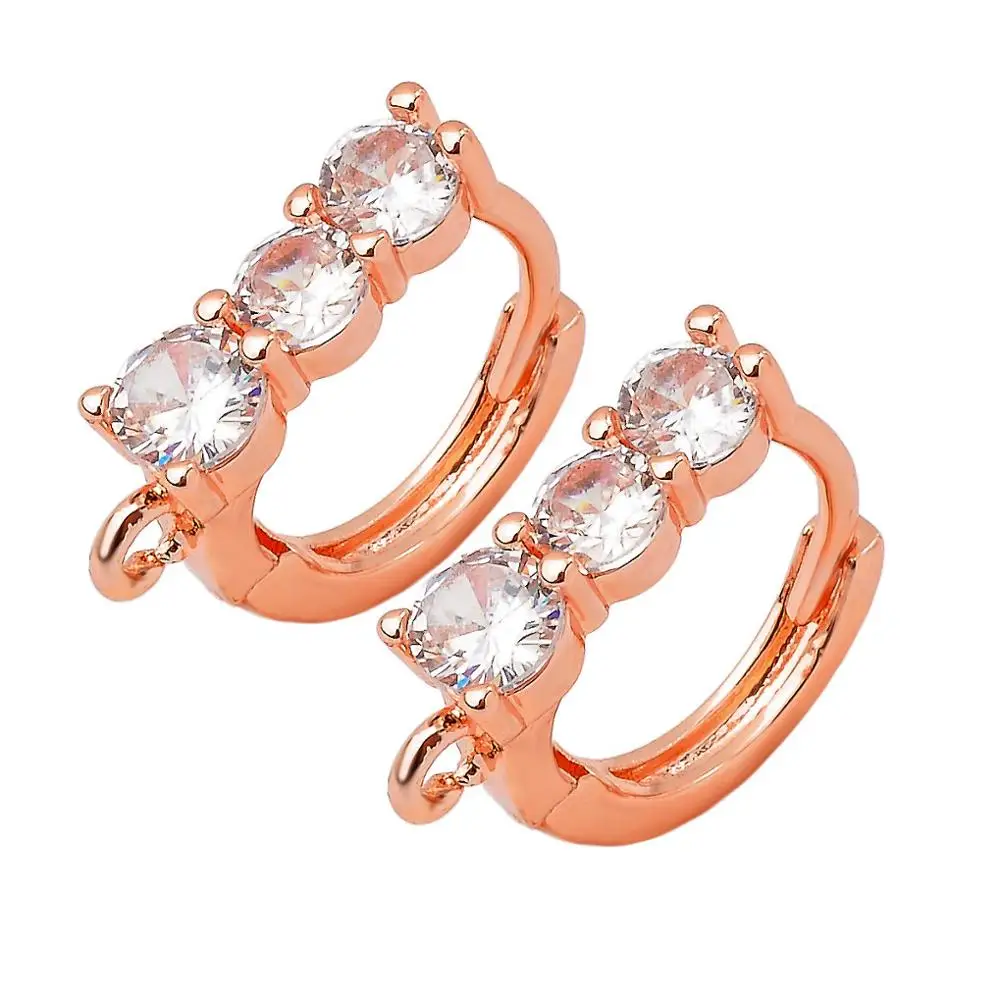 

Peixin new brass micro-set single row zircon earrings accessories suitable for DIY tassel ear hook jewelry production wholesale