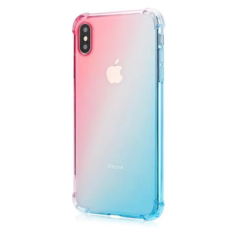 Чехол для iPhone11 Pro X XS MAX XR 7 8 6 6S plus Мягкий Силиконовый ТПУ чехол с радужным