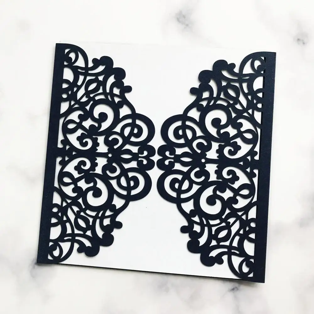 30 шт. элегантный кружевной дизайн лазерная резка свадебные пригласительные