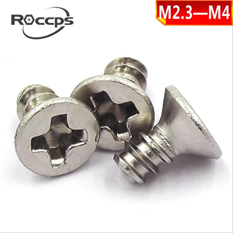100 шт./лот Самонарезающий винт из нержавеющей стали 304 с потайной крестовой