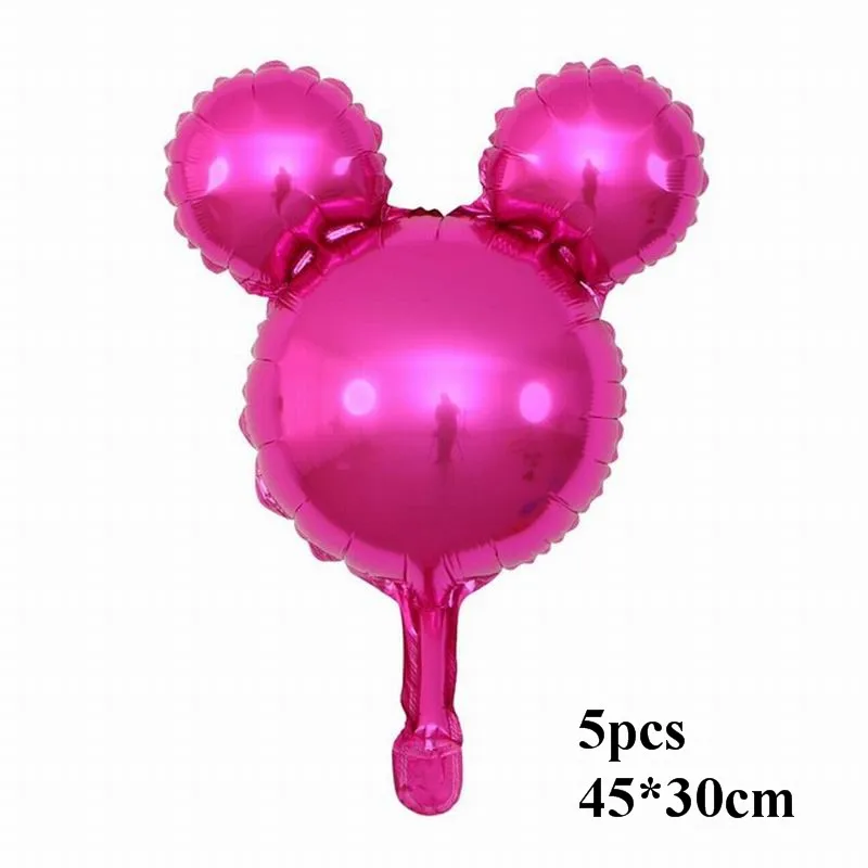 rose mickey 8 шт с Микки Маусом и Минни Маус комплект Мышь шарик из фольги в форме baby shower вечерние писчая бумага globos детские игрушки для happy birthady вечерние украшения - Цвет: rose mickey