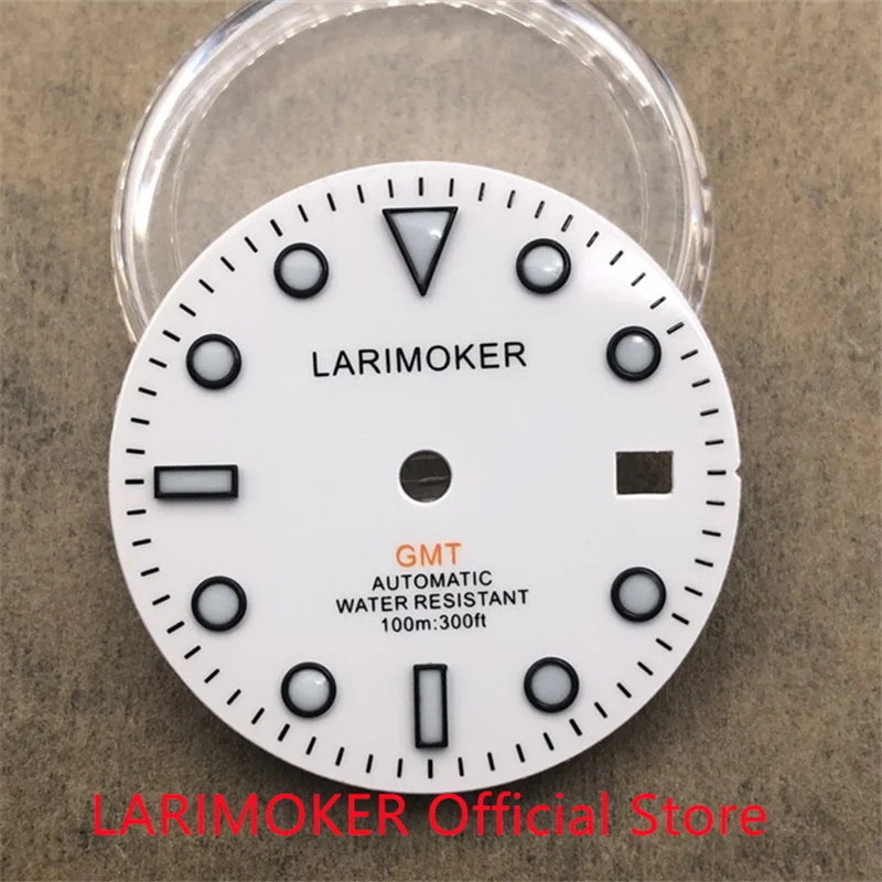 LARIMOKER/без логотипа 28 5 мм зеленый светильник-белый циферблат подходит для MINGZHU 3804