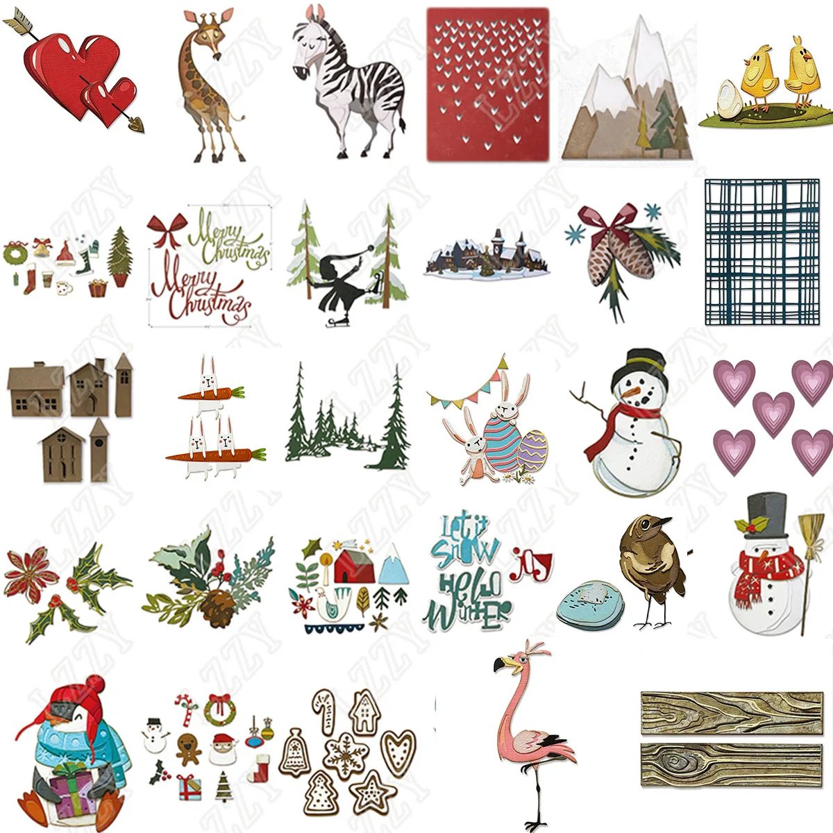 

Snowman Giraffe Horse Christmas Metal Cutting Dies DIY Molds Scrapbooking Paper Making Cuts Crafts Template Handmade Decoration