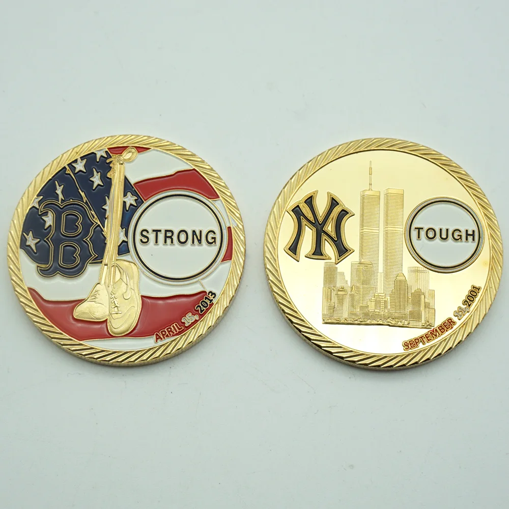 4 шт./лот годовщина 9/11 мемориального ремесла США Пентагон и Бостон Позолоченные 911