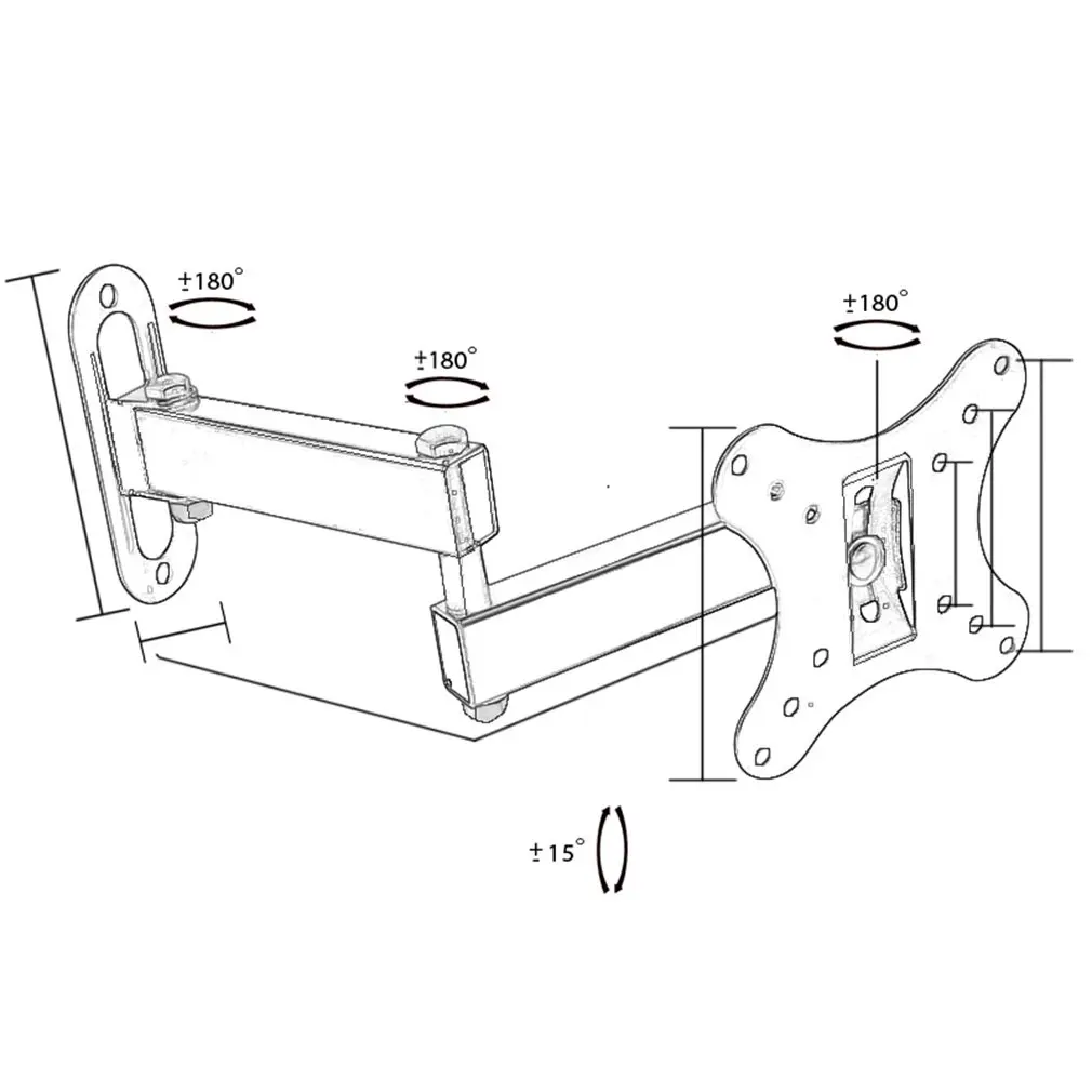 Плазменный поворотный настенный кронштейн для телевизора 14 27 черный 15 17 18 19 20 21