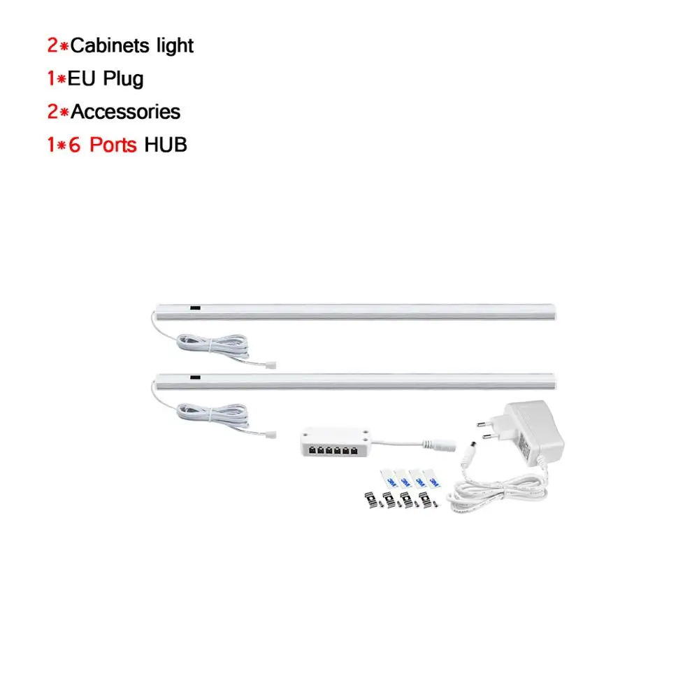 2pcs DC Светодиодный светильник для шкафа с ручным волнистым переключателем, датчик движения, светильник s, 3 цвета, сменный шкаф для кухни, ночник для ванной, спальни, домашний декор - Цвет: 2pcs DC