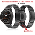 Браслет из титана и металла, быстросъемный браслет для часов Garmin Fenix 6X 6 Pro 5X 5 Plus 3HR, 22 мм 26 мм