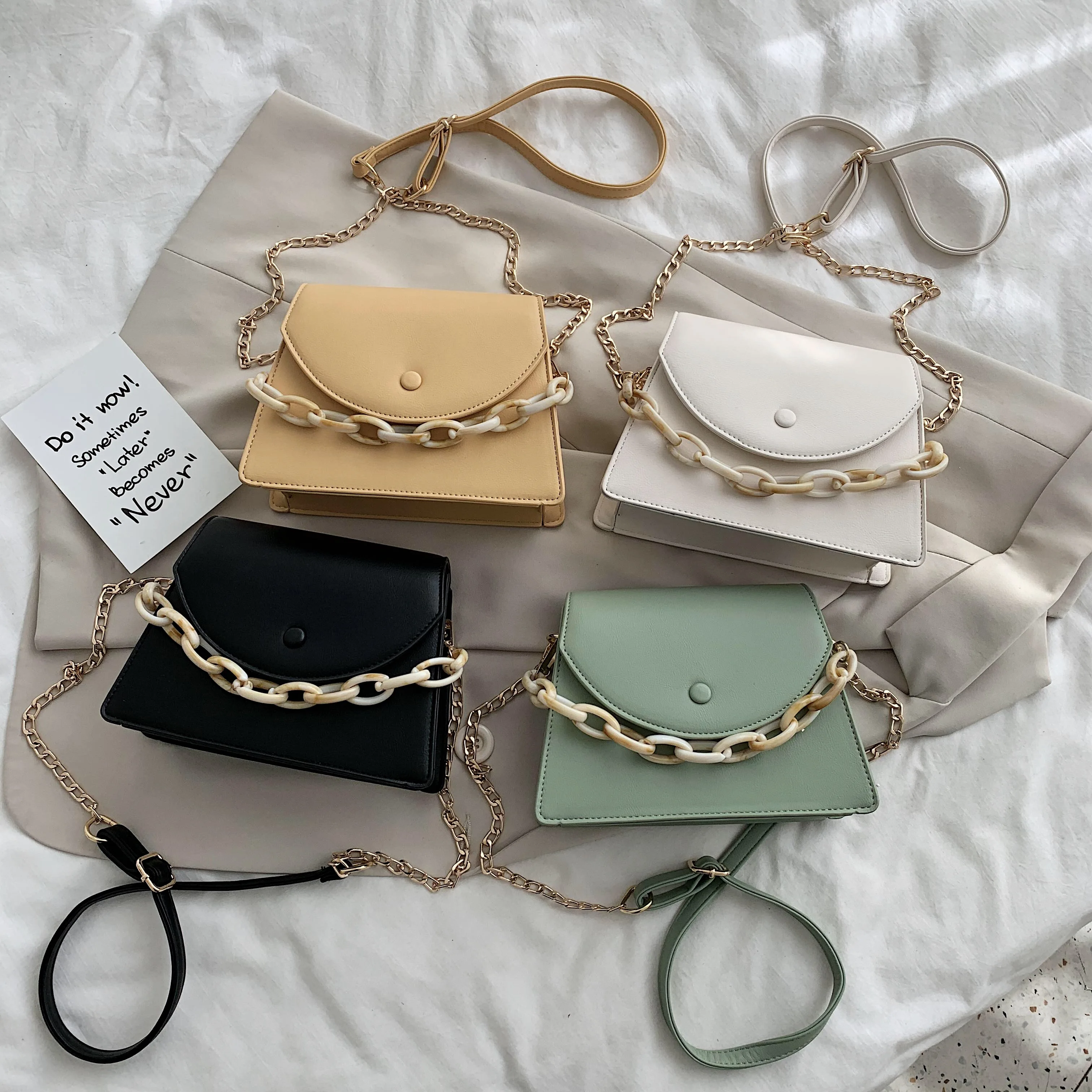 Женские сумки через плечо из искусственной кожи с цепочкой для женщин 2020