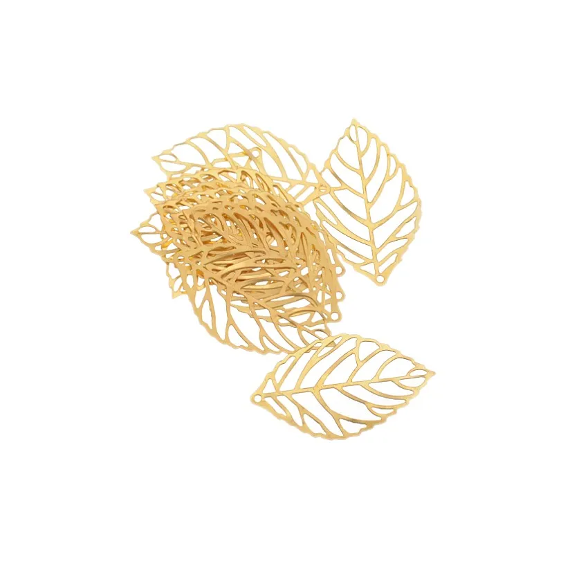 Бесплатная доставка розничная продажа 20 шт. филигранные листья металлические