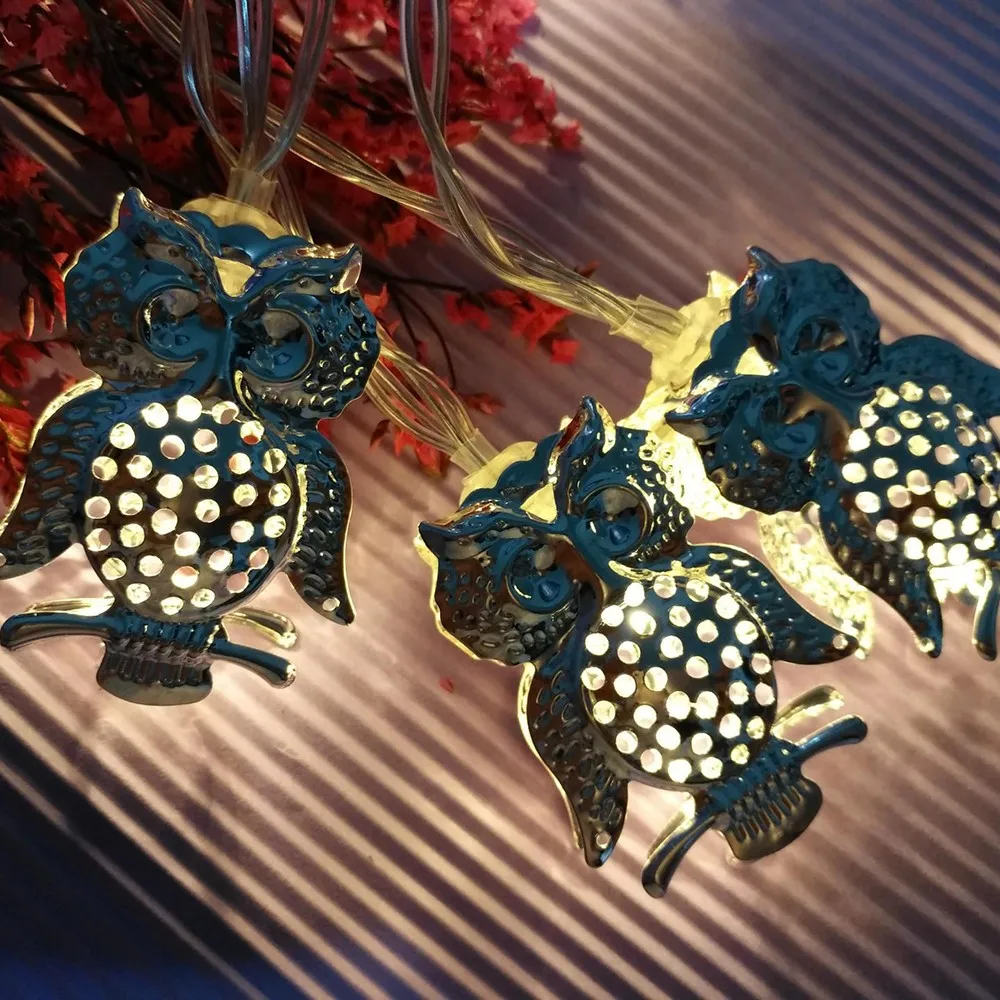 Светодиодный Сова Строка Рождественские огни Pendnts декоративные светильники