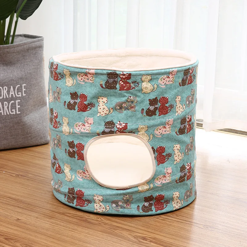 

Four Seasons Foldable Catdoor Cat Nest Cat Villa Semi-Enclosed House Cat House Warm Cat Bed