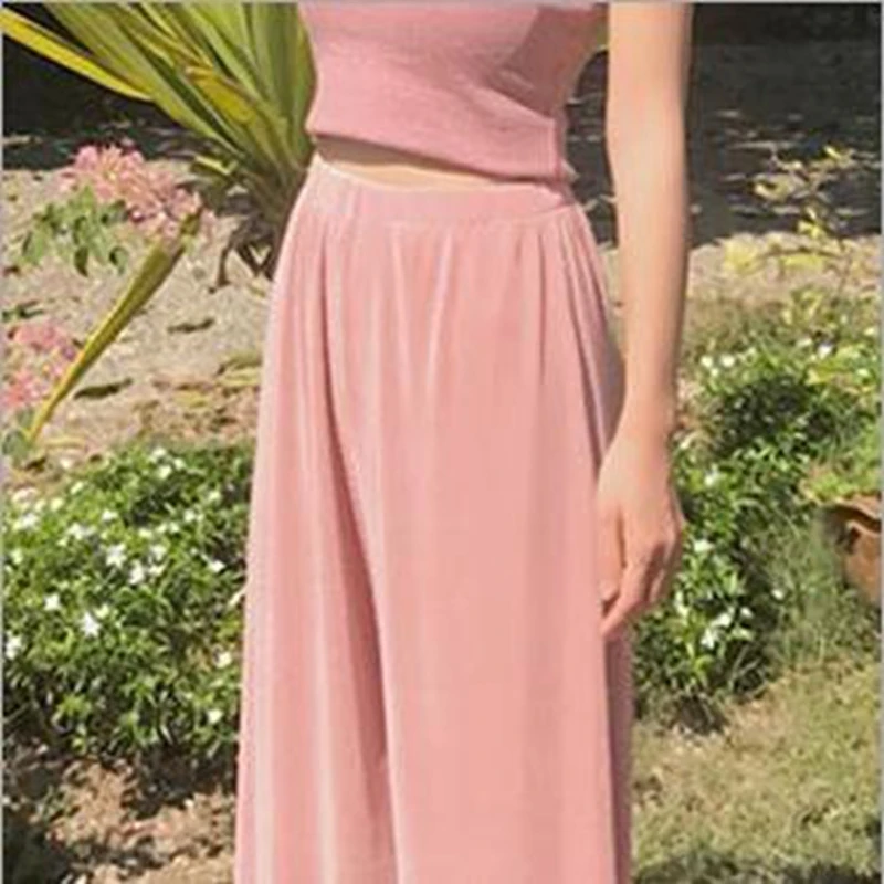 Летние шифоновые широкие брюки для беременных женщин свободная тонкая летняя