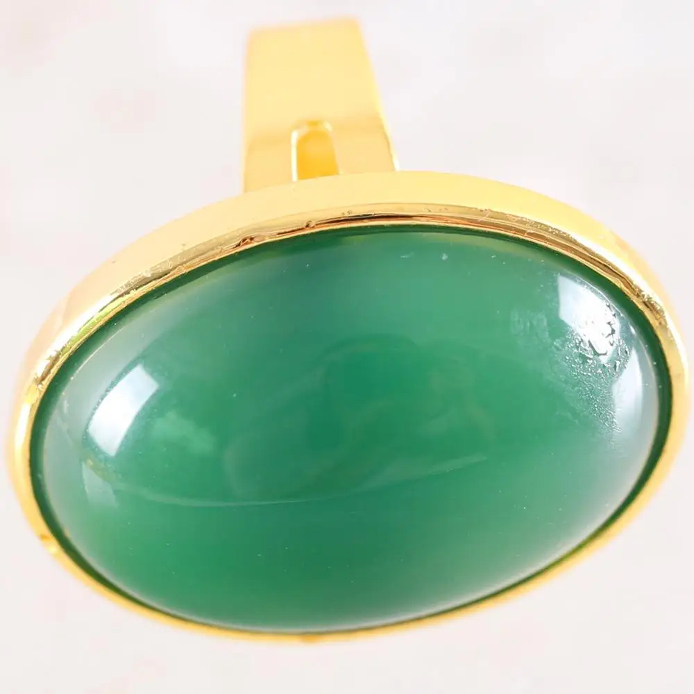 Кольцо натуральный овальный камень кабина бусина кабошон Зеленый Оникс