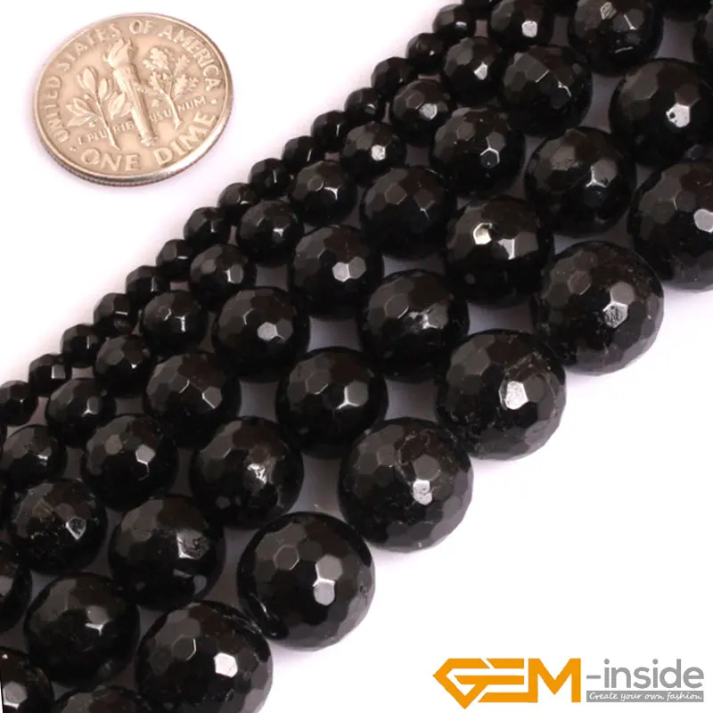 Black Tourmaline AAA класс круглая огранка натуральная черный турмалин драгоценный камень бусины из природного камня DIY свободные бусины для изготовления ювелирных изделий Strand15" - Цвет: Black Tourmaline