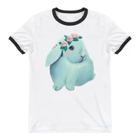 2021 hot sale funny rabbit animal print t shirt womens clothing lovely bunny tshirt femme harajuku kawaii clothes streetwear