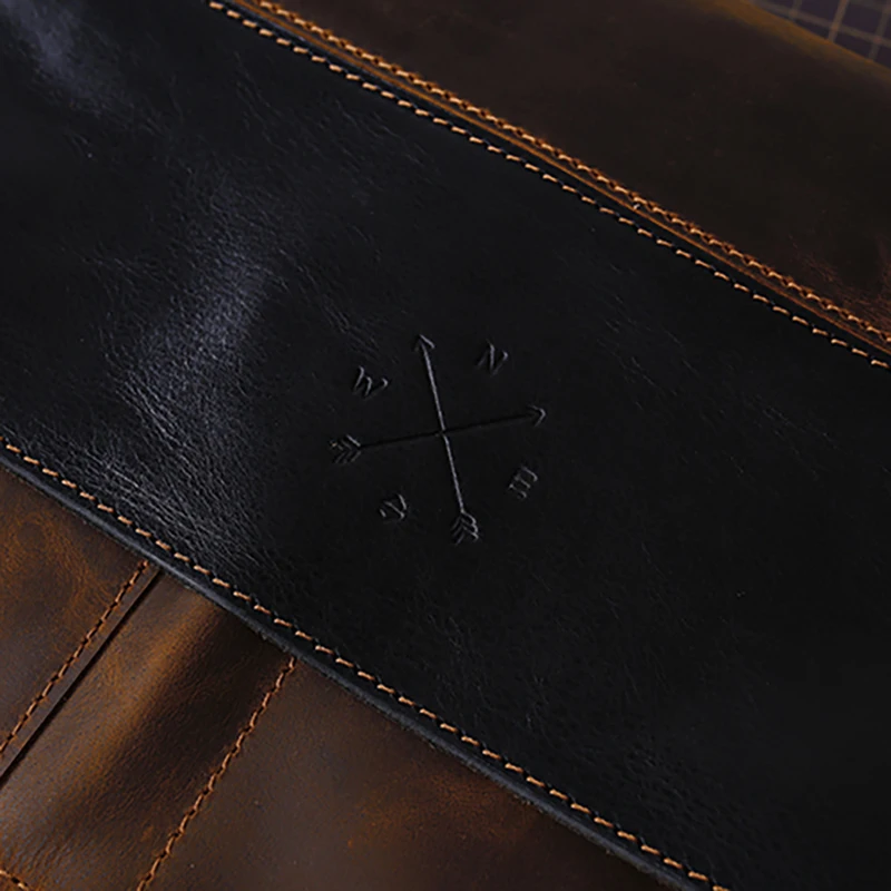 New Design Vintage Handmade Genuine Leather Large Capacity Business Bag Fashion Men's bag leather Laptop bag For Mac12