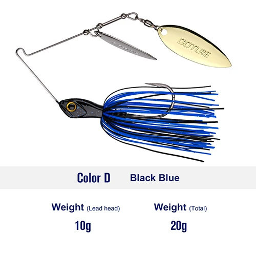 20g Black Blue Goture 1 шт. ELFIN+ качественная наживка Спиннербейт 20G/24G высокое Скорость запасами ивовых деревьев лезвия металлическая приманка со свинцовым spinner ложка приманки - Цвет: 20g Black Blue