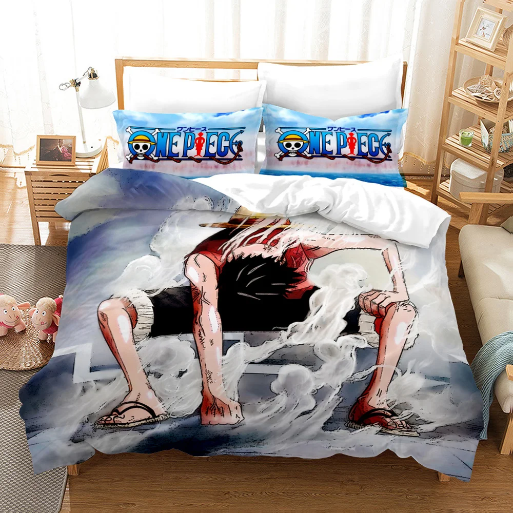 ONE PIECE D. Luffy Zoro Chopper Team Duvet Cover for Adults Japan Cartoon Bedding Set 150 Bed Double Size Kids Linens | Дом и сад