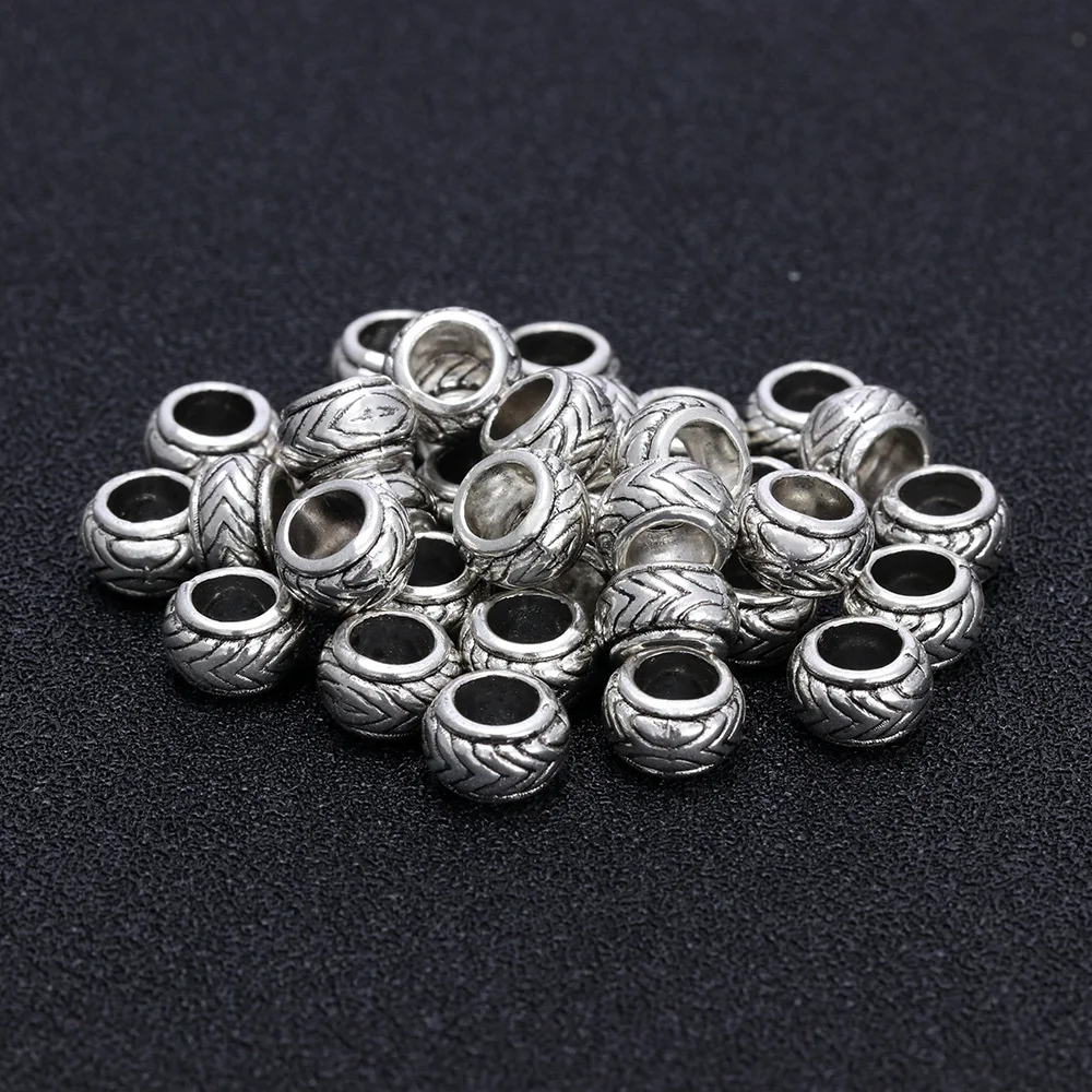 5 шт. серебряные оплетки для волос бороды бусины дредов кольца аксессуары