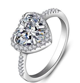 

Popular Romantic Classic Micro-inlaid Heart-shaped Zircon Copper Engagement Rings for Women Jewelry Hand Accessoires Wholesale