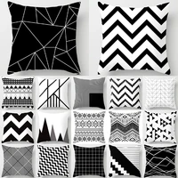 black white geometric polyester cushion cover throw pillow living room car home decoration sofa bed decorative pillowcase 40525