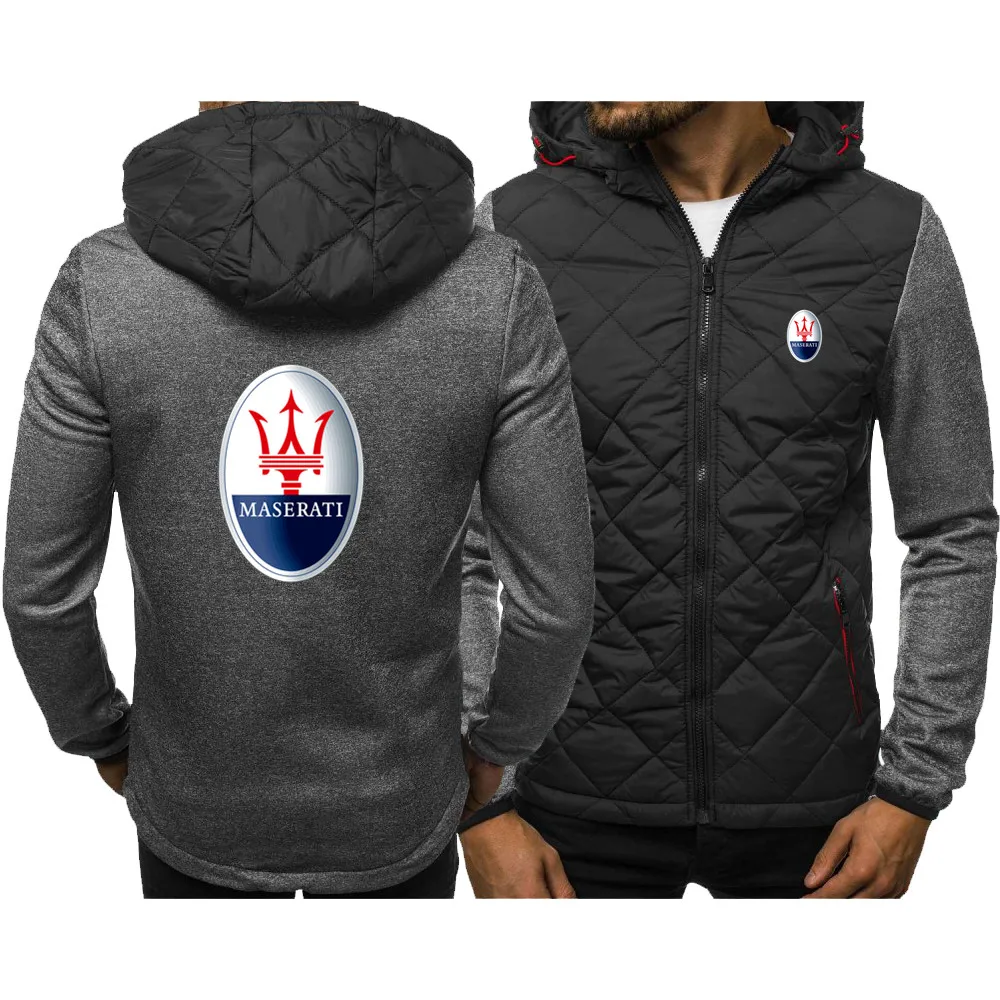 

Men's spring and autumn Maserati printing casual diamond stitching hoodie fashion cardigan long-sleeved zipper jacket hoodie