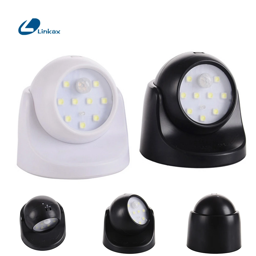 9 светодиодов беспроводной PIR датчик движения ночник светильник с вращением на 360