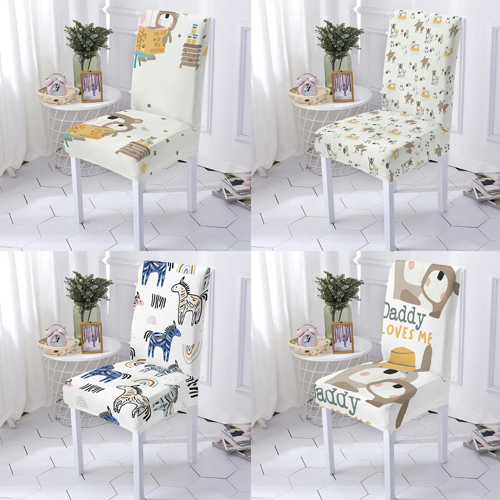 

Animal Cartoon Lines P Print Seat Case Multifunctional Universal Printed Chair Covers Party Printing Fabric Elastic Material