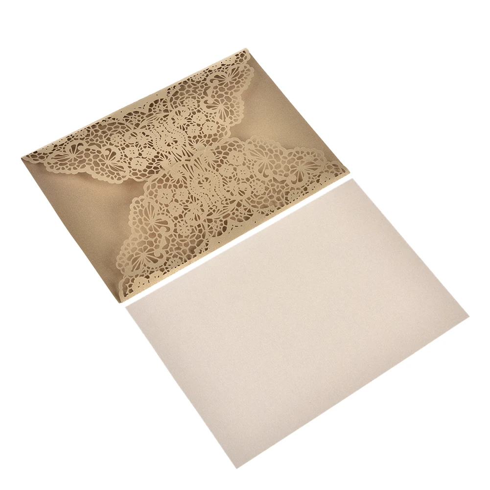 10 шт дизайн свадебные приглашения цветочный узор Лазерная резка кружева