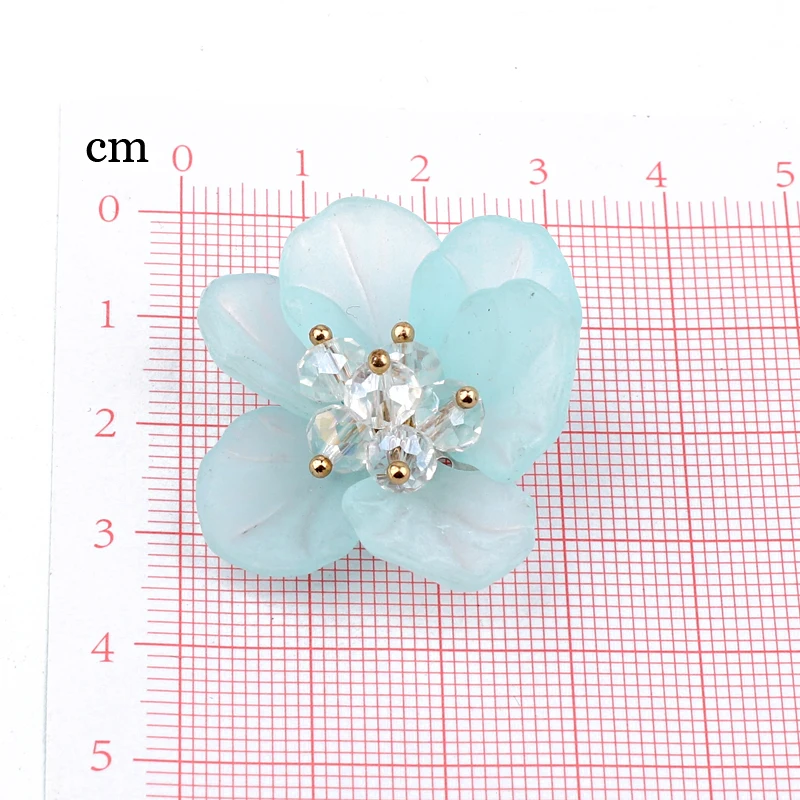 3pcs 3D Scrub Rhinestone Wrist Flower Handicraft Connectors For Jewelry Findings Diy Hair Accessories Badge Brooch Bead Make images - 6