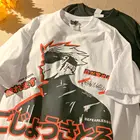 Мужская футболка в стиле Харадзюку, футболка унисекс с коротким рукавом и принтом ююютсу кайсена, крутая Повседневная футболка с мультяшным аниме, мужские топы в уличном стиле