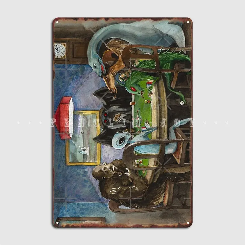 Плакат плакат покер Cryptids металлическая табличка настенная пещера клубный бар