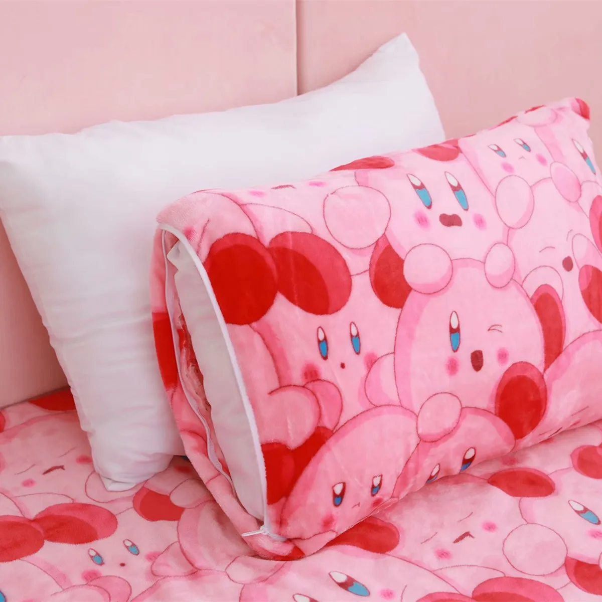 

Large Kawaii Kirbs Plush Blanket Game Peripheral Flannel Quilt Cute Home Decoration Soft Sleeping Quilt Sofa Cushion Gift Girl